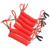 Cordon de sécurité pour interrupteur d'arrêt de moteur marin avec boucle rotative