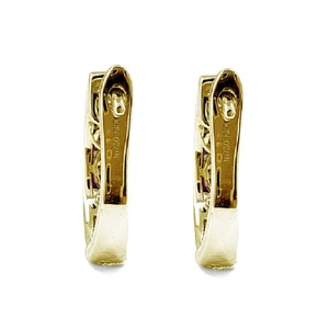Usine directe bijoux Design à la mode haut de gamme 18k solide or jaune diamant naturel rond mince boucle d'oreille Huggie pour femme - Product Image 3