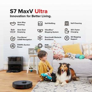 Nouveauté 2022 : Robot aspirateur laveur autonettoyant S7 MaxV Ultra 5100 Pa avec station d'aspiration, de lavage et de remplissage – Offre Spéciale - Product Image 5