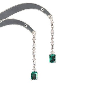 Pendientes de tuerca de circonita cúbica verde brillante con flecos de aleación, estilo Zhao Lusi <span class=keywords><strong>Xu</strong></span> Yan, para fiesta romántica, para mujer - Product Image 5