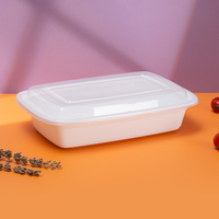 Contenedores Rectangulares Desechables de Plástico PP para Alimentos, Aptos para Microondas, Envases para Llevar