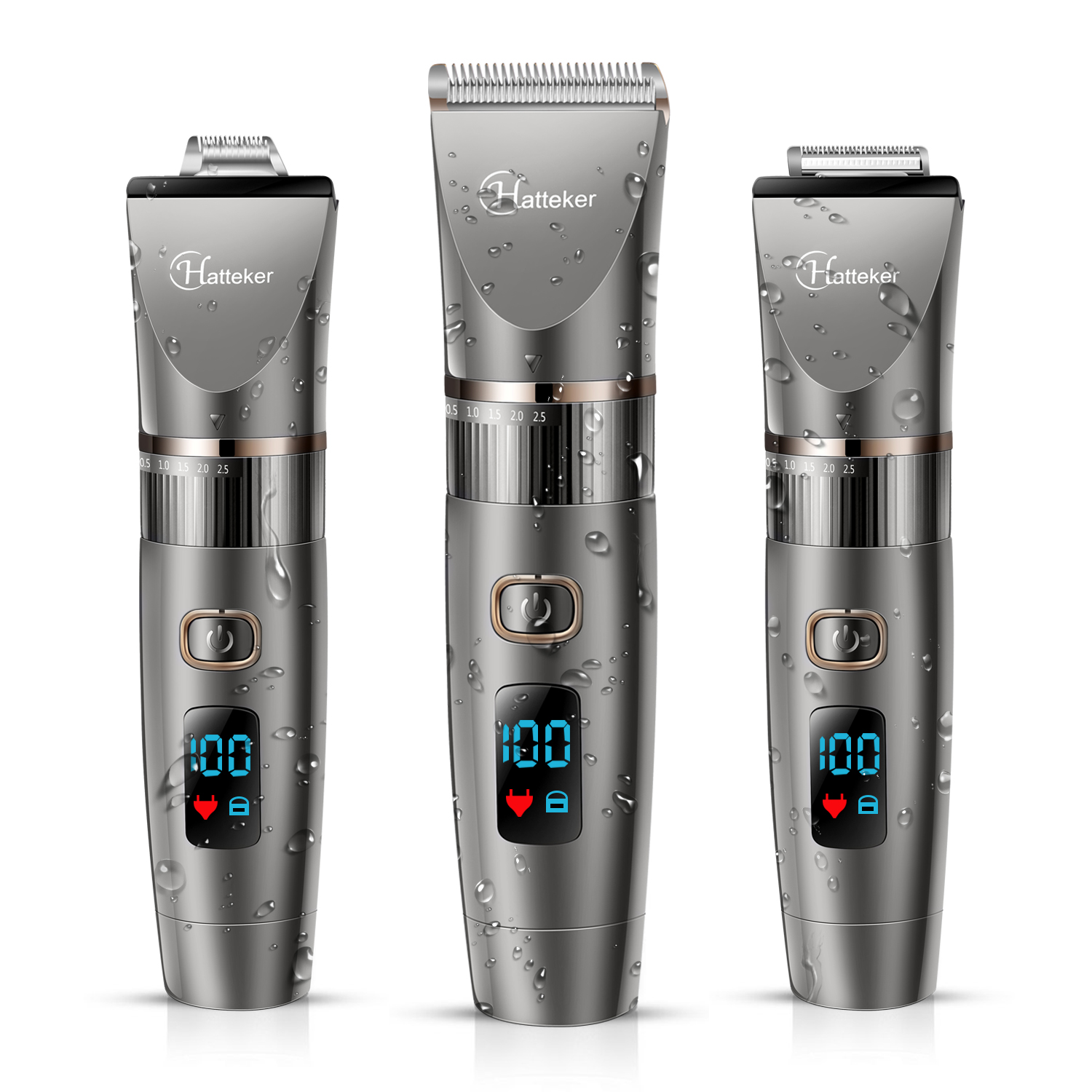 Hatteker Professionele Tondeuse Heren Baard Trimmer Draadloze 3 In 1 Trimmer Voor Mannen Verzorgingsset Voor Stylisten Waterdicht