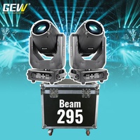 GEVV 2pcs Sharpy Light Moving Head 295W Beam Light DMX Halo Ring Beam 295 Lamp With 2in1 Flight Case