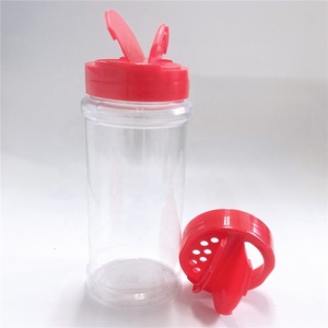 16oz empty clear PET plastic spice jar Salt Shaker Pepper Bottle seasoning container with Spice Lid