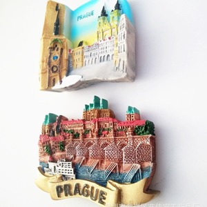 Souvenirs touristiques d'exportation de commerce extérieur de Yijia, aimants magnétiques de réfrigérateur de résine de <span class=keywords><strong>Prague</strong></span>, République tchèque, Collection Han - Product Image 2