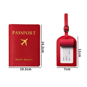 Étiquette de bagage en cuir PU en gros, porte-nom et adresse pour bagages d'avion, étiquette d'identification de valise personnalisée avec lettre - Product Image 2
