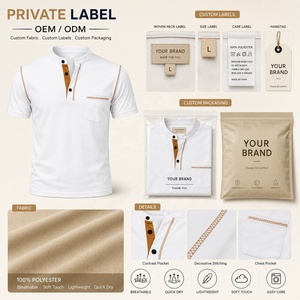 Camisa de Golf Personalizada para Hombre, de Secado Rápido, Tejida, con Botones, Mezcla de Poliéster y Algodón, Transpirable, Suave al Tacto, OEM, ODM, Pedido al por Mayor, Manga Corta - Product Image 4