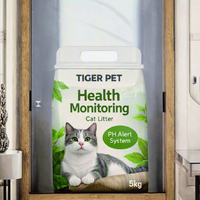 Litière pour chat TIGER PET avec technologie de changement de couleur du pH pour le suivi de la santé du chat