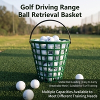 Panier de ramassage de balles de golf en maille de nylon, multi-capacités, taille et emballage personnalisés pour le practice, fabrication OEM