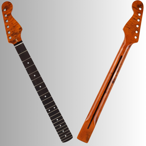 Cuerpo de Guitarra Eléctrica de 22 Trastes con Mástil de Arce con Rayas de Tigre para Reemplazo de Cuerpo de Guitarra Estilo ST <span class=keywords><strong>Stratocaster</strong></span> - Product Image 1
