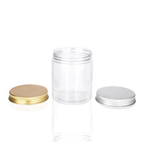 Emballages cosmétiques de qualité alimentaire pour soins de la peau, transparents, 250 ml, 8 oz, 4 oz, pots en plastique PET avec couvercle en aluminium, personnalisables pour rouge à lèvres