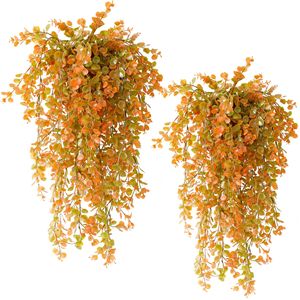 Qiangxing Artificial Eucalyptus Vine Plant 45 Mesh Hanging Greenery <b>Wall</b> <b>Decor</b> Plastic <b>Leaves</b> Indoor Outdoor Decoration - Product Image 1