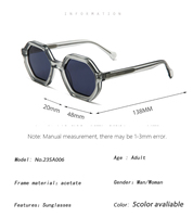 Dernières lunettes de soleil en acétate Personnalité classique de haute qualité Fashion General Luxury lentes de sol