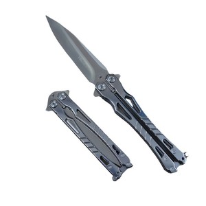 Cuchillo de Mariposa de Entrenamiento de Acero Inoxidable, Diseño Independiente, Sin Filo, Cuchillo Plegable Multifunción para Exteriores - Product Image 4