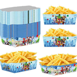 ถาดกระดาษใส่เฟรนช์ฟรายส์แบบใช้แล้วทิ้ง ดีไซน์กันรั่ว สำหรับบรรจุภัณฑ์อาหารจานด่วนแบบนำกลับบ้าน - Product Image 4