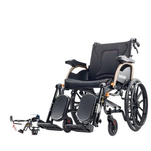 Manual Wheelchair Aluminum Alloy Lightweight Foldable Portable Orthopedic Use Black 14kg - Product Image 1