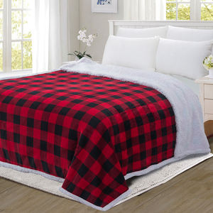Couverture <span class=keywords><strong>Sherpa</strong></span> en molleton à carreaux pour canapé lit, flanelle de noël, <span class=keywords><strong>Plaid</strong></span> rouge et noir, <span class=keywords><strong>Plaid</strong></span> décoratif - Product Image 6
