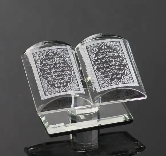 Mh-j1012 Kristall Buch K9 Handwerk Geschenk Heiliger Koran Islamischer Muslim Araber Kristall Hochzeits geschenke