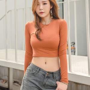 T-Shirt da <span class=keywords><strong>donna</strong></span> con stampa Yoga personalizzata semplice da Fitness bianca e <span class=keywords><strong>morbida</strong></span> di bambù t-Shirt da <span class=keywords><strong>donna</strong></span> con Top corto a maniche lunghe - Product Image 4