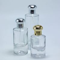 Flacons de parfum en verre plat de luxe haut de gamme de 30 ml, 50 ml et 100 ml avec pulvérisateur à pompe et impression sérigraphique