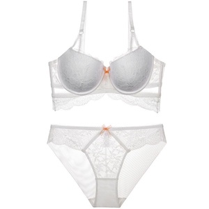 Nueva ropa interior sexy <span class=keywords><strong>de</strong></span> encaje hueco para mujer, <span class=keywords><strong>pechos</strong></span> pequeños, sujetador <span class=keywords><strong>de</strong></span> realce grande, Conjunto <span class=keywords><strong>de</strong></span> sujetador fino debajo del grueso - Product Image 2