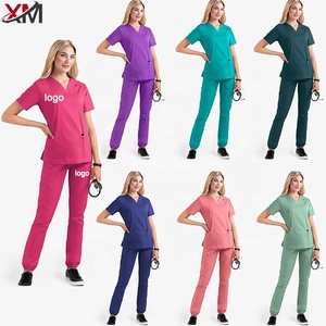 Nouveau 2024 uniformes d'hôpital de logo personnalisé Spa Salon de beauté médecin infirmier 2 pièces survêtement ensembles d'uniformes - Product Image 1