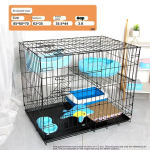 YS-<span class=keywords><strong>Best</strong></span> Qualité Pet Grand Pliant En Acier Inoxydable Fil Pet Chat <span class=keywords><strong>Cages</strong></span> Porte pour Chien Chat Maison En Métal Chien Caisse - Product Image 3