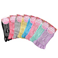 Chaussettes de yoga d'été pour femmes, en coton tricoté respirant, légères, antidérapantes, à cinq doigts, longueur cheville, confort premium