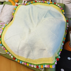 Dokunsal Handloom örgü gül tığ battaniye 3D nakış çevre dostu yatak örtüsü yetişkin sakinleri için - Product Image 5