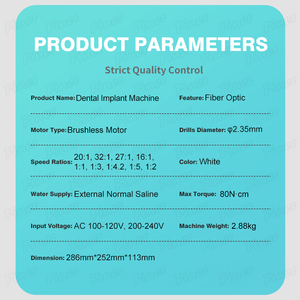 Macchina per impianto chirurgico a fibra ottica con motore per impianto dentale con pompa ad acqua integrata - Product Image 6