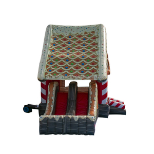 Castillo inflable comercial <span class=keywords><strong>Christmas</strong></span> Bounce House Kid Festival Weihnachten Gingerbread Jumping Castillo hinchable con tobogán Combo - Product Image 5