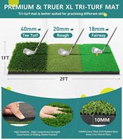 Cage d'entraînement de golf 10x7FT avec tapis en fibre de verre et cibles - Accessoires variés pour l'amélioration du swing de golf