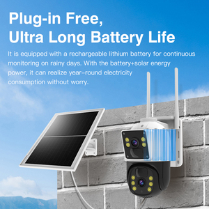 Nhà máy OEM bg66dr 2MP + 2MP ống kính kép CCTV Hệ thống an ninh năng lượng mặt trời Powered pin ngoài trời 4 gam IP Camera với thẻ nhớ - Product Image 4