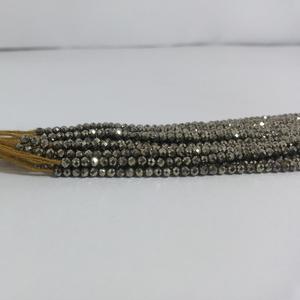 Perles de pyrite naturelle facettées rondes de 2 mm, couleur marron, pour la fabrication de bijoux semi-précieux, colliers et bracelets - Product Image 1