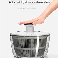3L 5L Grote Plastic Saladeslinger met Witte Deksel en Kom Handmatige Fruit- en Groente Droger Spinner Wasmachine Reinigingsslinger Keukenhulpje