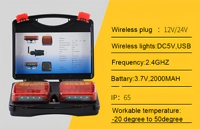 Kit de feux de remorque magnétiques sans fil étanches 12V 24V en plastique rouge, feux de remorquage LED pour camions, bateaux, camping-cars, caravanes