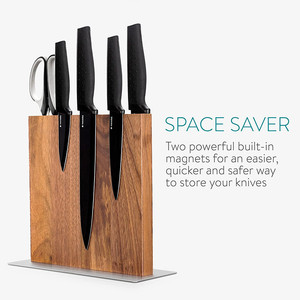 Support magnétique double face en bois <span class=keywords><strong>pour</strong></span> <span class=keywords><strong>couteaux</strong></span> <span class=keywords><strong>de</strong></span> <span class=keywords><strong>cuisine</strong></span>, ciseaux et ustensiles en métal - Product Image 2