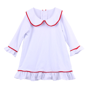 Chemises de nuit d'hiver pour enfants, <span class=keywords><strong>pas</strong></span> <span class=keywords><strong>cher</strong></span>, manches longues, couleur unie, jolie robe de nuit pour bébé, bonne qualité - Product Image 1