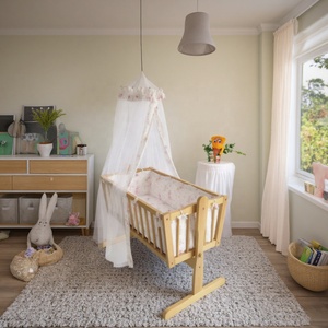 Hiện đại đa chức năng rắn gỗ cot giường cho trẻ sơ sinh cho phòng ngủ trường học bệnh viện công viên sử dụng bán buôn bé cũi phòng tập thể dục ứng dụng - Product Image 2