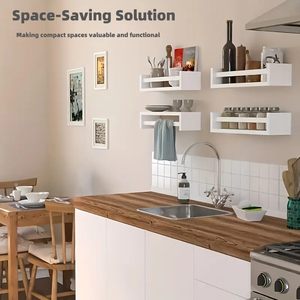 Scaffale Galleggiante in Legno per Cameretta, Cucina, Bagno, Porta Spezie Vintage <span class=keywords><strong>da</strong></span> Parete, Resistente e di Grande Capacità - Product Image 4
