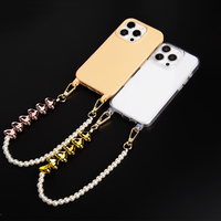 Chaîne de téléphone en forme de cœur plaqué or 2026 avec deux crochets dorés, bracelet de téléphone portable 32 cm pour iPhone 15 16 17 Pro Max