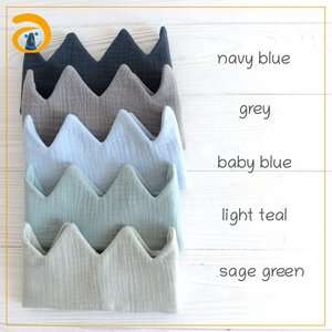 Cappello di compleanno all'ingrosso in cotone per bambini decorazione festa di compleanno corona mussola in tessuto di cotone per neonati fascia per capelli per bambini corona di compleanno - Product Image 6