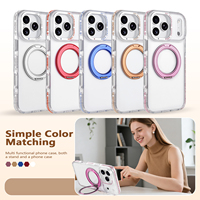 Étui de téléphone de luxe antichoc à rotation 360° avec anneau de support et charge rapide pour iPhone 17 16 15 14 13 12 11 Pro
