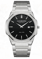 Montre-bracelet pour homme en acier inoxydable rose doré, mouvement japonais, étanche 10 ATM, montre-bracelet à quartz pour homme, montre de business pour homme