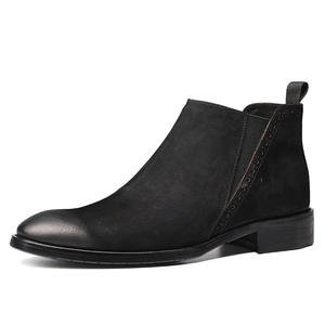 Chaussures en cuir à bout pointu pour hommes, en cuir véritable, chaussures de ville formelles, chaussures de mariage pour le marié, à semelle épaisse, rehaussantes, type Derby - Product Image 6