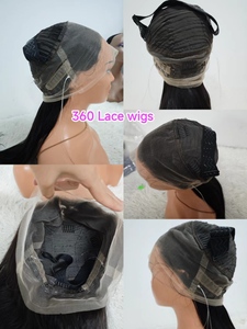 Perruques frontales 360 Full Lace Letsfly Promotion en cheveux humains bouclés crépus avec baby hair et cordon de serrage 14-28 pouces, noires lisses 250% - Product Image 2