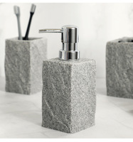 Porte-brosse de toilette effet pierre personnalisé distributeur de savon gobelet porte-savon ensemble de quatre pièces ensemble d'accessoires de salle de bain en béton