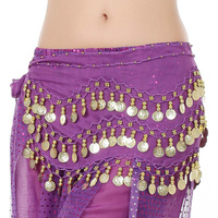 Ceintures de hanche en mousseline de soie pour femmes en gros bon marché pièces d'or danse du ventre foulards de hanche adulte fait à la main pour les femmes Performance taille adulte