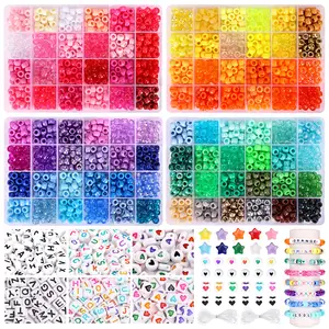 Custom Diy Handgemaakte Ambachten Speelgoed 3250 Pcs 9Mm Letter Ronde Acryl Plastic Pony Kralen Kit Voor Armband Sieraden Ketting Maken