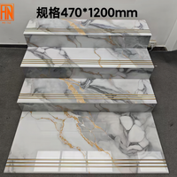 Carrelage de sol en pierre de luxe plaqué or 480x1200, carrelage d'escalier intégré, design moderne, carreaux vitrifiés pour salon et chambres